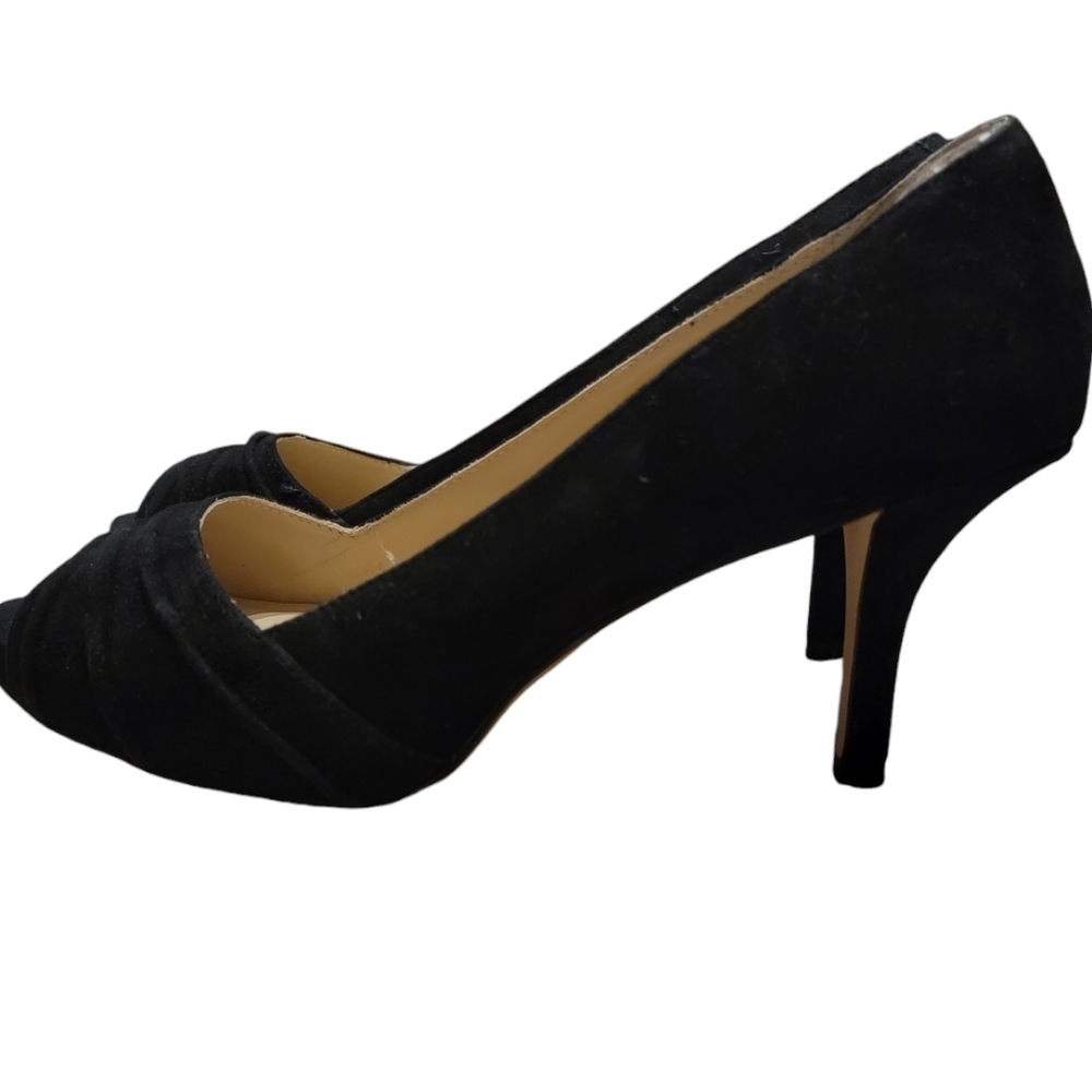 Andrew Stevens Suede Peep Toe Heel 7M